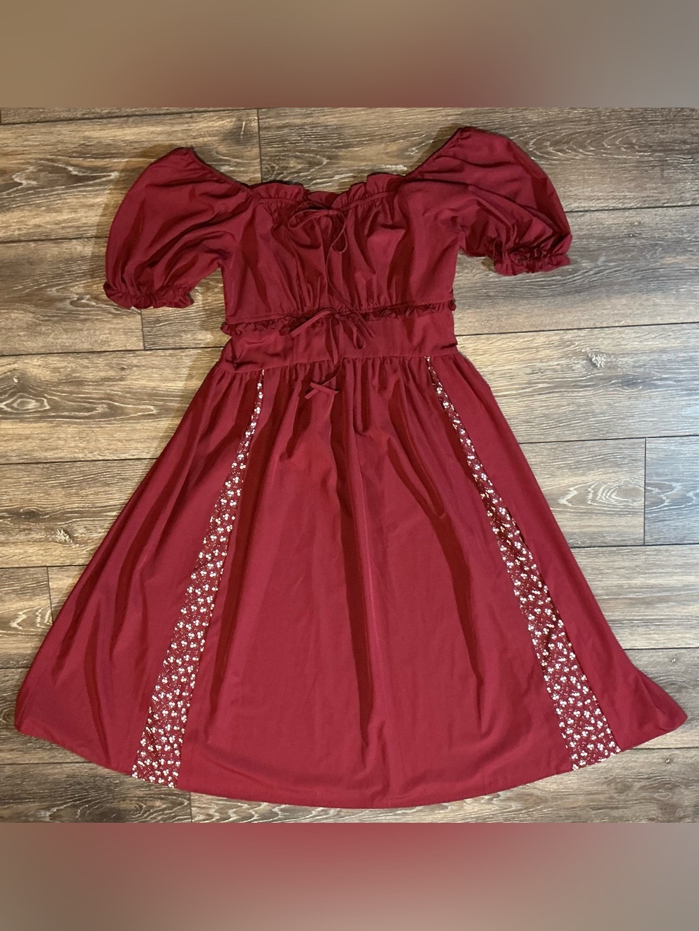 Scarlet Darkness Burgundy Whimsigoth Renaissance Midi Dress L